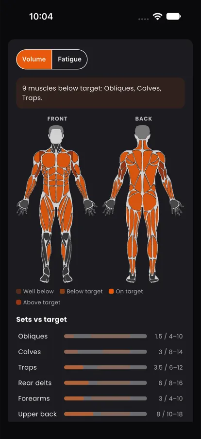 Muscle map, volume view